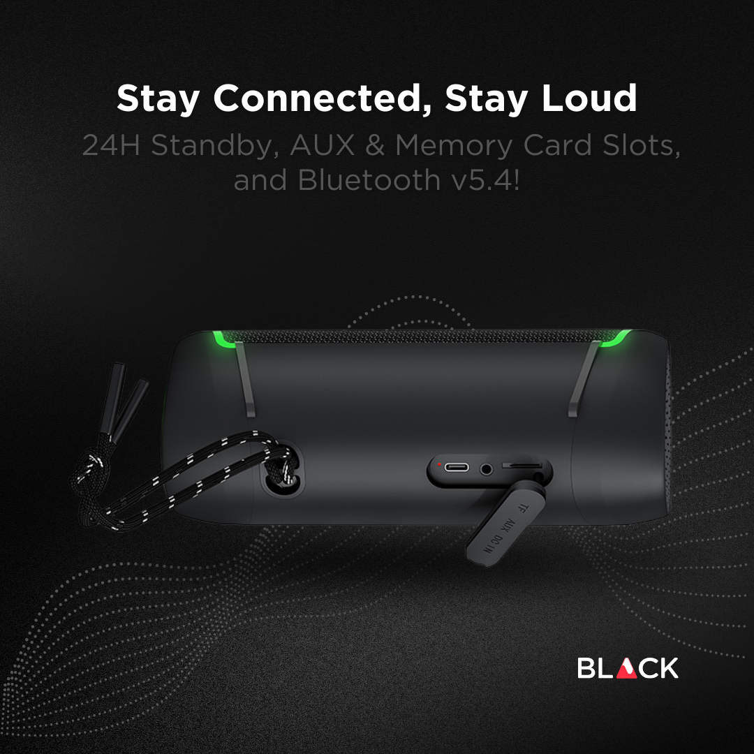 BLACK BassBox 2 Wireless Bluetooth Speaker, 12W, Upto 9H Playtime, 1 Yr Warranty BLACK BassBox 2 Wireless Bluetooth Speaker, 12W, Upto 9H Playtime, 1 Yr Warranty
